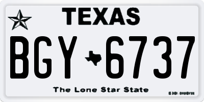 TX license plate BGY6737