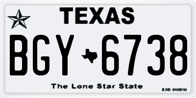 TX license plate BGY6738