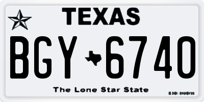 TX license plate BGY6740