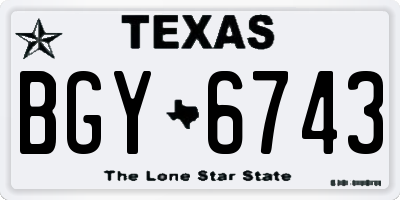TX license plate BGY6743