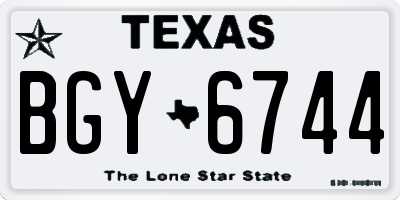 TX license plate BGY6744