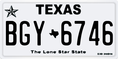 TX license plate BGY6746