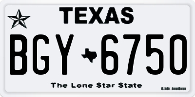 TX license plate BGY6750