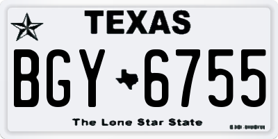 TX license plate BGY6755