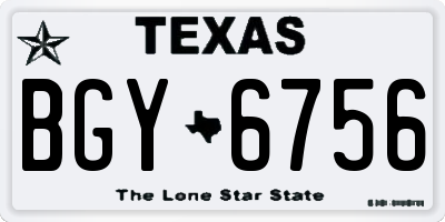 TX license plate BGY6756