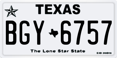 TX license plate BGY6757