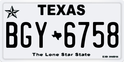 TX license plate BGY6758