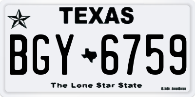 TX license plate BGY6759