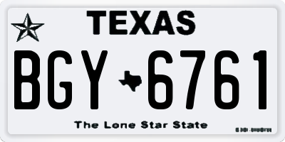 TX license plate BGY6761