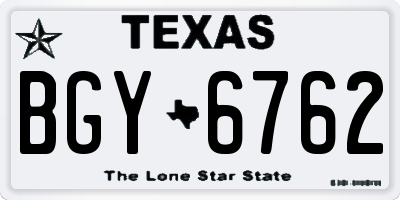 TX license plate BGY6762
