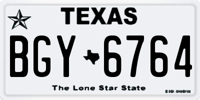 TX license plate BGY6764