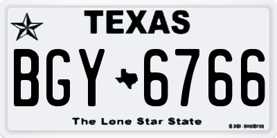 TX license plate BGY6766