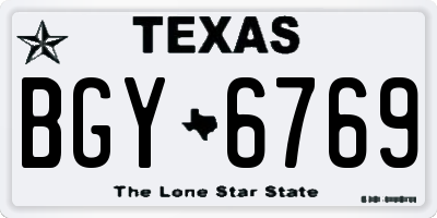 TX license plate BGY6769