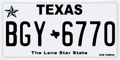 TX license plate BGY6770
