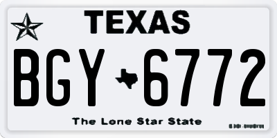 TX license plate BGY6772