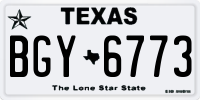 TX license plate BGY6773