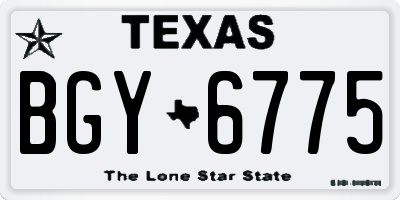 TX license plate BGY6775