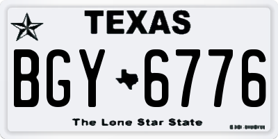TX license plate BGY6776