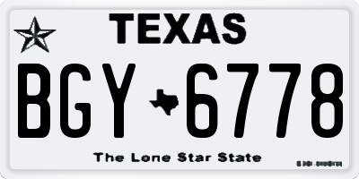 TX license plate BGY6778