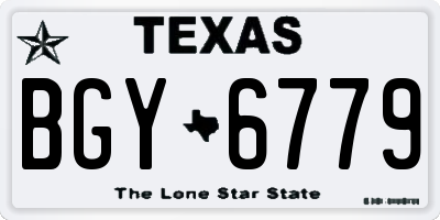 TX license plate BGY6779