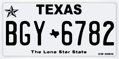 TX license plate BGY6782