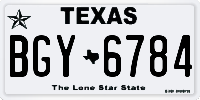 TX license plate BGY6784