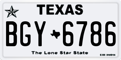 TX license plate BGY6786