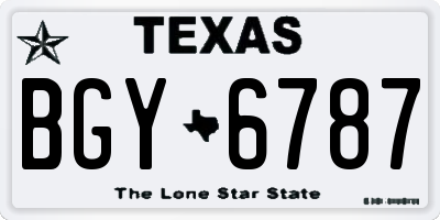 TX license plate BGY6787