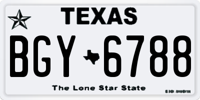 TX license plate BGY6788