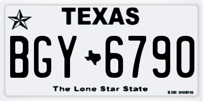 TX license plate BGY6790