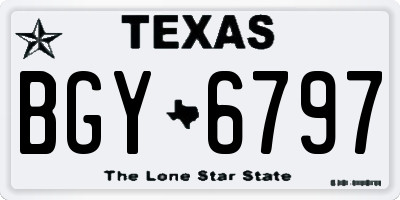 TX license plate BGY6797
