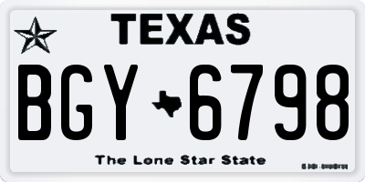 TX license plate BGY6798