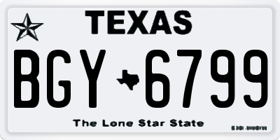 TX license plate BGY6799