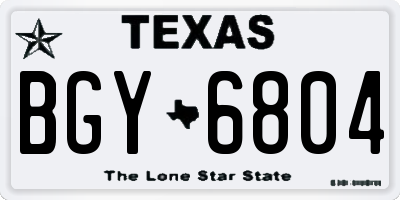 TX license plate BGY6804