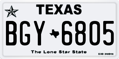 TX license plate BGY6805