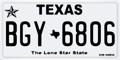 TX license plate BGY6806