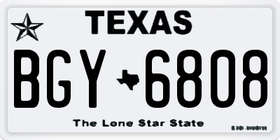 TX license plate BGY6808
