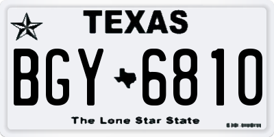 TX license plate BGY6810