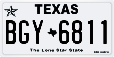 TX license plate BGY6811
