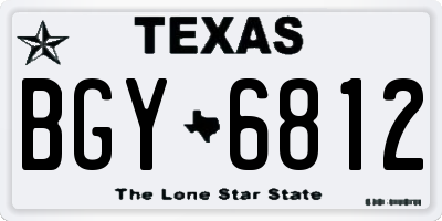 TX license plate BGY6812