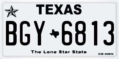 TX license plate BGY6813