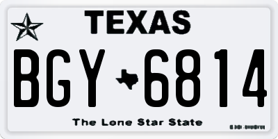 TX license plate BGY6814