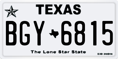 TX license plate BGY6815