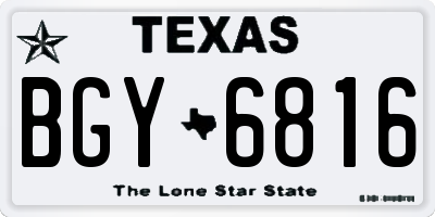 TX license plate BGY6816