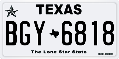 TX license plate BGY6818