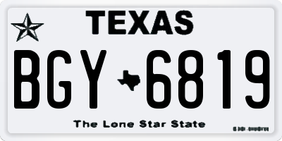 TX license plate BGY6819