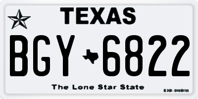 TX license plate BGY6822