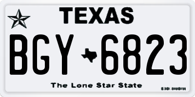TX license plate BGY6823