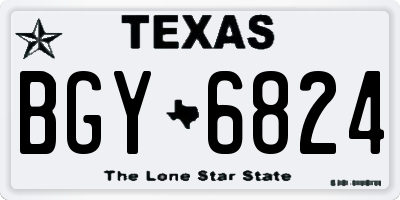 TX license plate BGY6824