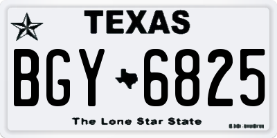 TX license plate BGY6825
